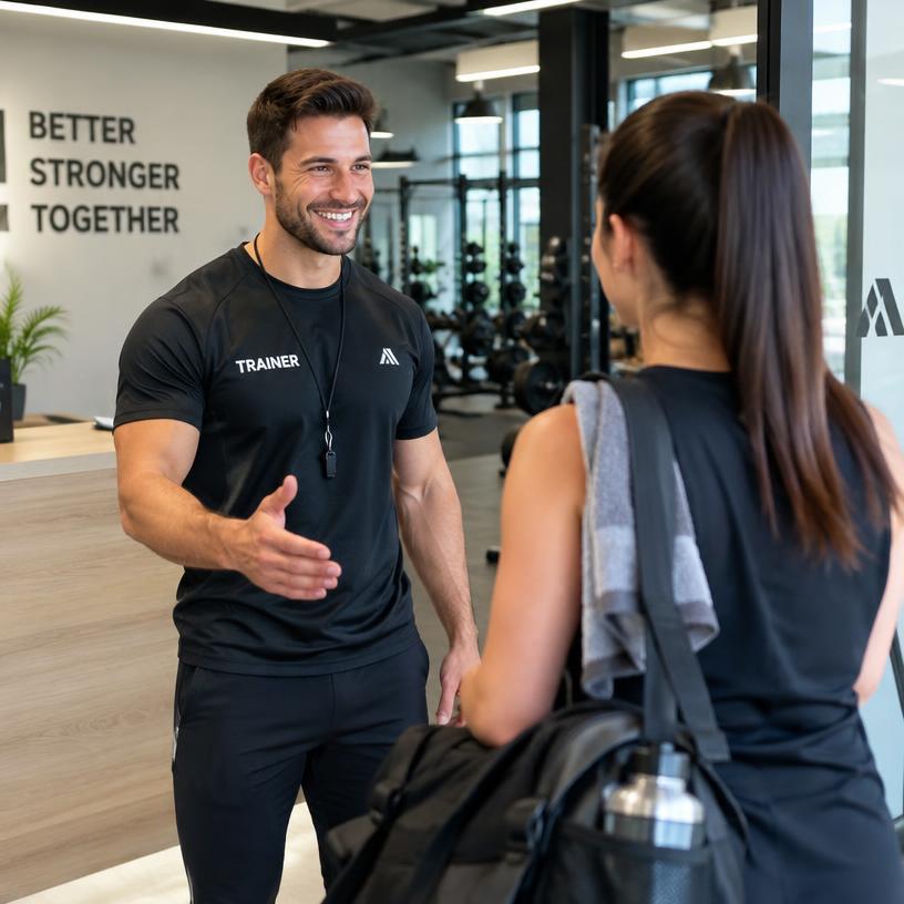 Trainer welcoming a member